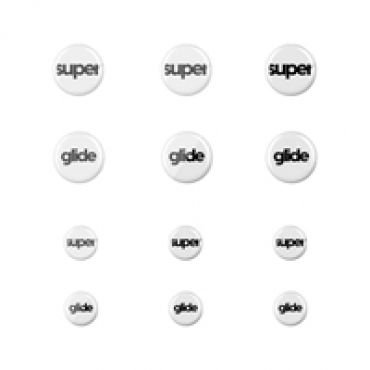 Superglide (Type-S) - Universal Dot 6mm + 9mm (12pcs), hiiren tassusarja, valkoinen