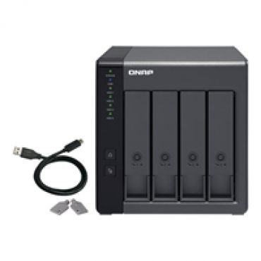 TR-004, 4-paikkainen USB Type-C -laajennuskotelo, USB 3.0, musta