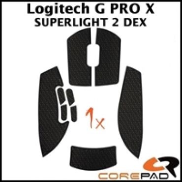 Soft Grips, hiiren grippisarja, Logitech G PRO X SUPERLIGHT 2 DEX, musta