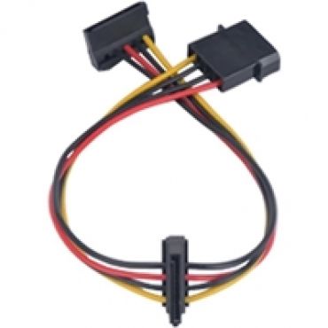 Sovitinkaapelin kiintolevyille, 1x 4-pin-> 2x Sarja ATA virta