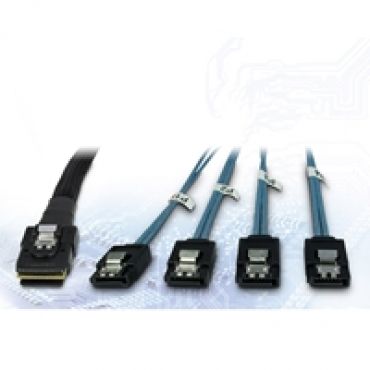 Multilane SAS -kaapeli, SFF-8087 -> 4x SATA -kaapeli, cross-over, 1m