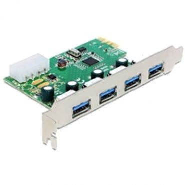 4-porttinen 3.0 USB-A -lisäkortti, PCIe x1, hopea