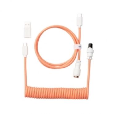 Coiled Aviator Cable - Pink Orange, näppäimistön kierrekaapeli