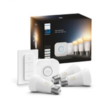 Hue White Ambiance 3x E27 (1055lm) -aloituspakkaus, silta ja himmennin, valkoinen