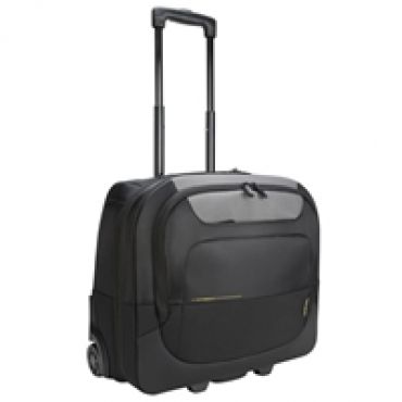 15-17.3" CityGear Roller Laptop Case, kannettavan tietokoneen vedettävä laukku, musta