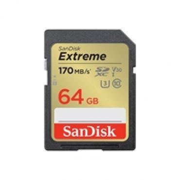 64GB Extreme, SDXC -muistikortti, UHS-I V30 U3, 170/80 MB/s