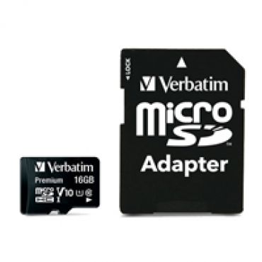 16GB MicroSDHC -muistikortti, UHS-1 C10, jopa 80/10 MB/s, SD-adapterilla