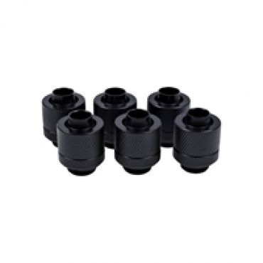 13/10mm Eiszapfen ruuviliitin, suora, G1/4, 6-pack, musta
