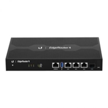 EdgeRouter 4, 4-porttinen Gigabit -reititin, musta