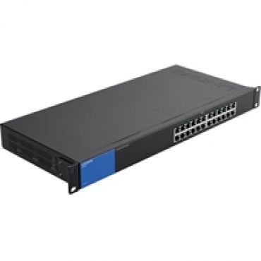 24-porttinen gigabitkytkin, räkkimalli 1U, metallinen, musta