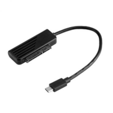 USB-C 3.2 Gen1 -> 2.5" SATA SSD/HDD -adapteri, 20cm, musta