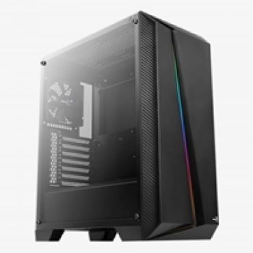 Cylon Pro Tempered Glass, ikkunallinen miditornikotelo, musta