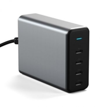 165W GaN-verkkovirtalaturi, 4x USB-C, harmaa/musta