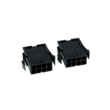 8-pin naaras VGA Power-liitin, 2kpl, musta