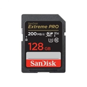 128GB Extreme Pro, SDXC -muistikortti, UHS-I V30 U3, 200/90 MB/s
