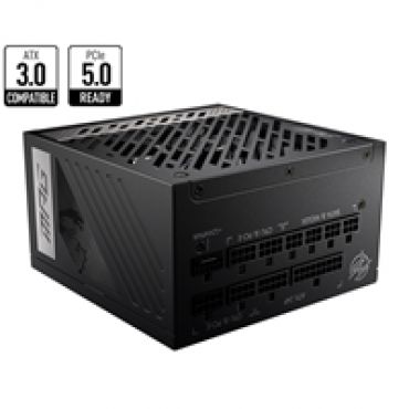 850W MPG A850G PCIE5, ATX-virtalähde, PCIe 5.0, 80 Plus Gold, musta/hopea