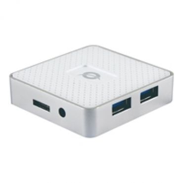 4-porttinen 3.2 Gen1 USB-A -hubi, lisävirralla, 0,55m, hopea/valkoinen