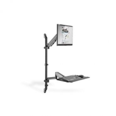 17-32" Flexible Standing Workstation for Wall Mounting Monitor and Keyboard