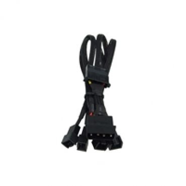 Y-haaroitin 4Pin Molex muunnos 4x 3Pin (12V) 30cm - musta