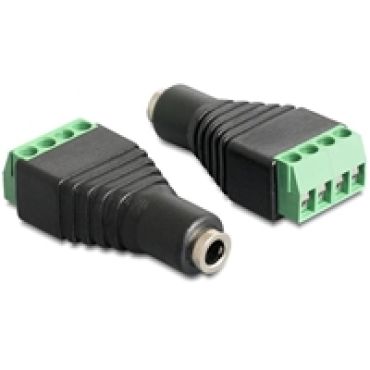 3,5mm stereo naaras -> 4-pin riviliitin -adapteri, musta