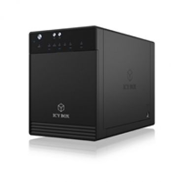 Ulkoinen kiintolevykehikko, 4x 2.5/3.5" SATA-levyä, 3.2 Gen2 USB-C, musta
