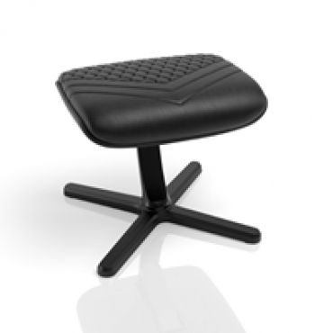 Footrest 2 - RL Black, nahkaverhoiltu jalkarahi, musta