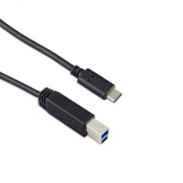 3.2 Gen2 USB-C - USB-B -kaapeli, PD3.0 3A 60W, 1m, musta