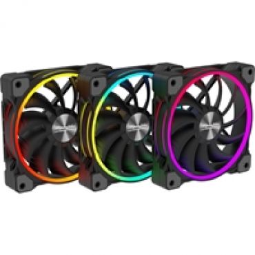 Wing Boost 3 ARGB, 140mm PWM-laitetuuletinsarja, musta