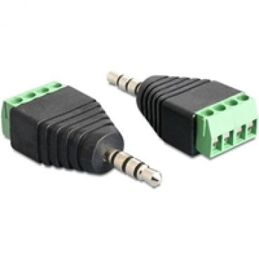 3,5mm stereo uros -> 4-pin sarjaliitin -adapteri, musta/vihreä