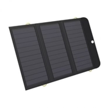 21W Solar Charger -aurinkokenno, 10 000mAh varavirtalähde, 2x USB-A QC3.0, USB-C PD 18W, musta