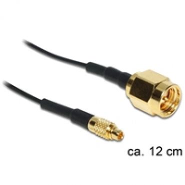 MMCX uros - SMA uros -antennikaapeli,, 12 cm, musta