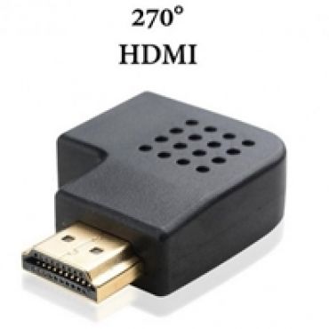 HDMI uros - naaras kulma adapteri, 270 astetta sivulle