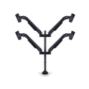 15-32" x4 VESA Gas Lift Arm I Quad, -pöytäteline neljälle näytölle, musta