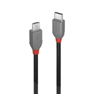 2.0 USB-C - Micro-USB -kaapeli, 1m, harmaa