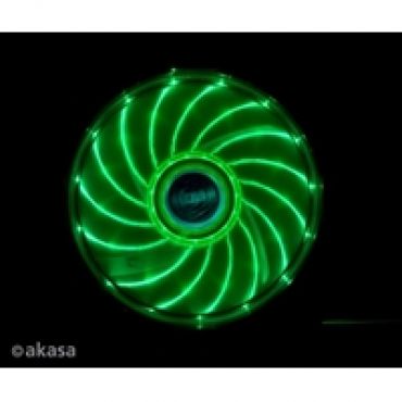 Vegas, LED-valaistu laitetuuletin, 120x120x25mm, musta/vihreä