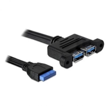 USB IDC20 uros - 2x 3.2 Gen1 USB-A naaras sisäinen kaapeli