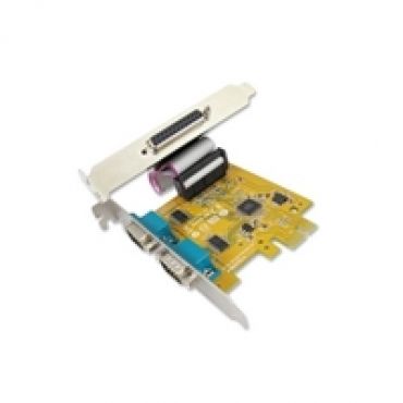MIO6479A, sarja/rinnakkaisporttikortti, 2x RS-232/1 x rinnakkais, PCIe