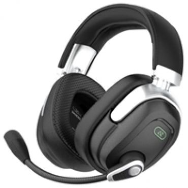 A-Rise -pelikuulokkeet mikrofonilla, 3.5mm/USB-C/Bluetooth, ANC, musta/hopea