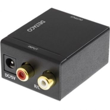 Audiomuunnin analoginen - digitaalinen, 2x RCA, S/PDIF, musta