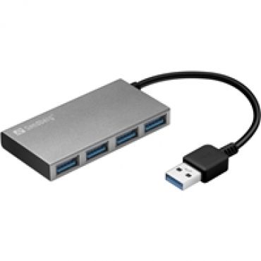 4-porttinen 3.2 Gen1 USB-A -hubi, hopea