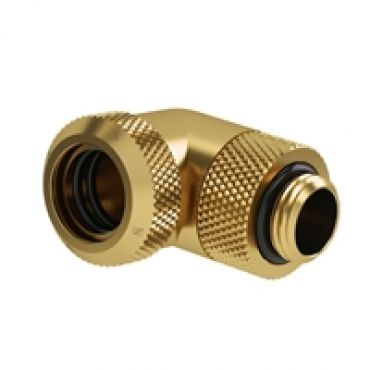 Multi-Link Adapter, 90°, G1/4" -> 14mm kova putki, kierrettävä, kulta