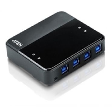 US434 USB 3.0 -kytkin, 4 tietokonetta, 4 laitetta, musta