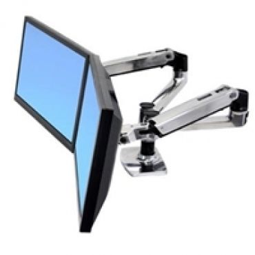 =27" x2 LX Side-by-Side Dual, -pöytäteline kahdelle näytölle, kiilloitettu alumiini