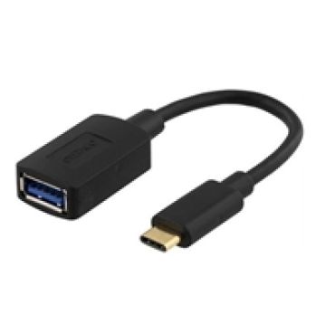 3.2 Gen1 USB-C uros -> USB-A naaras -adpateri, 0,15m, musta