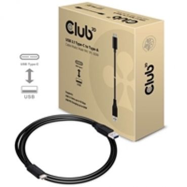 3.2 Gen2 USB-C -> USB-A -kaapeli, 10 Gbps, PD2.0 3A 60W, 1m, musta