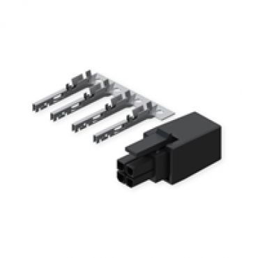 4-pin Plug With Contact Terminals, musta