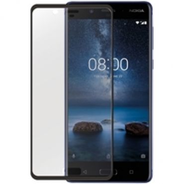 Karkaistu lasi 3D -näytönsuoja, Edge to Edge, Nokia 8, musta