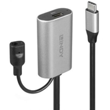 3.2 Gen1 USB-C -jatkokaapeli, aktiivinen, uros-naaras, 5m, musta
