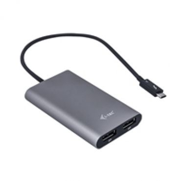 Thunderbolt 3 Dual DisplayPort -videoadapteri, harmaa/musta
