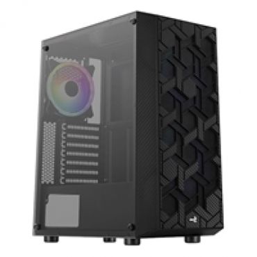 Hive ARGB - Tempered Glass Edition (v1), ikkunallinen miditornikotelo, musta